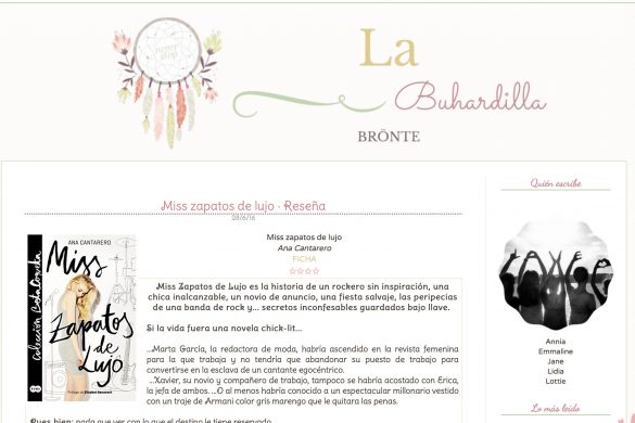 Reseña de Miss Zapatos de Lujo en el el blog La buhardilla bronte