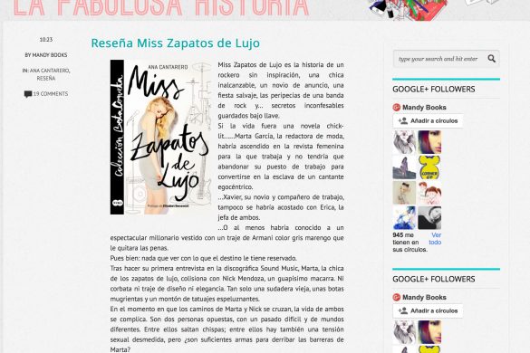 Reseña de Miss Zapatos de Lujo en el blog La Fabulosa Historia