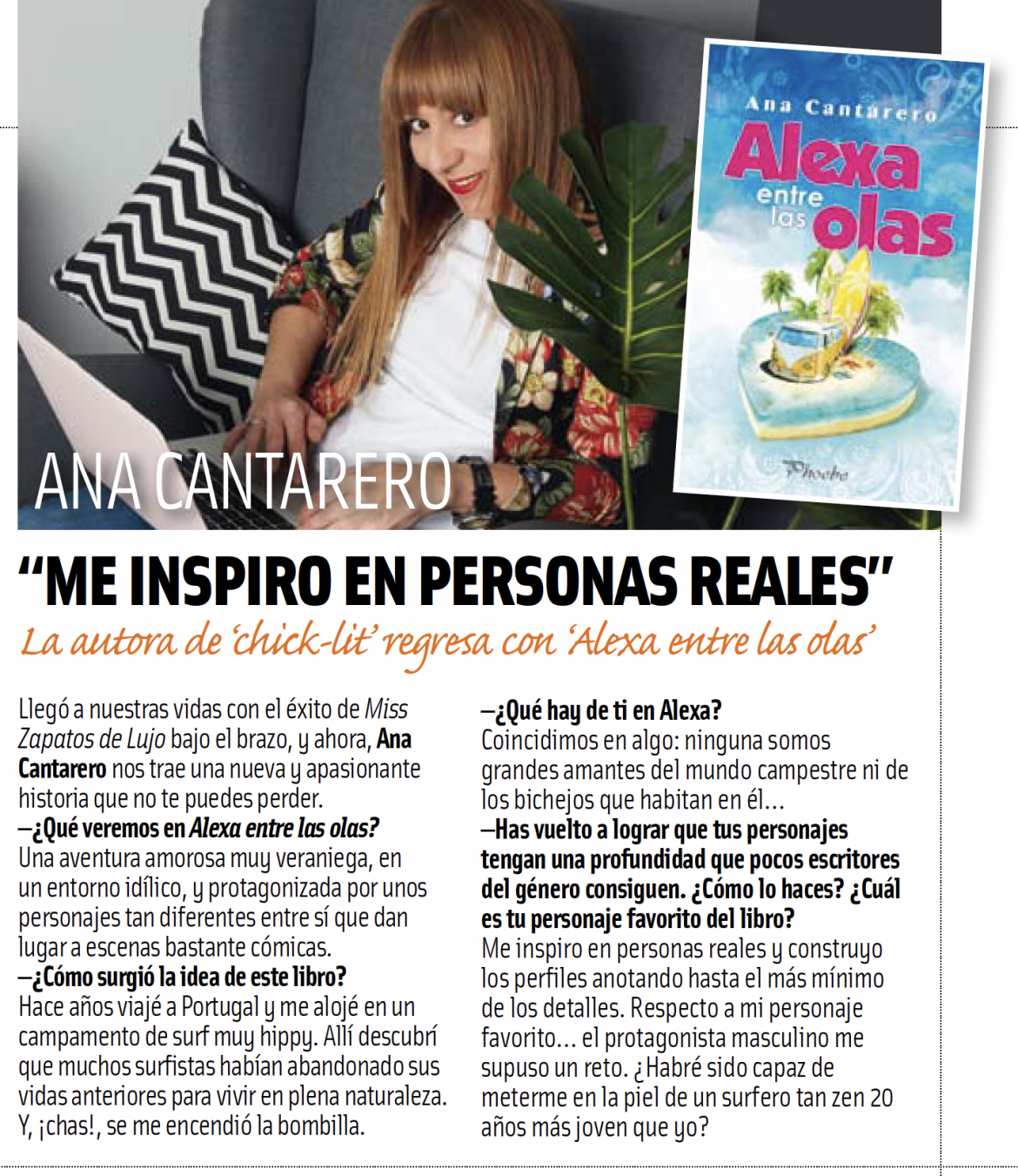 Entrevista a Ana Cantarero en la revista Cuore.